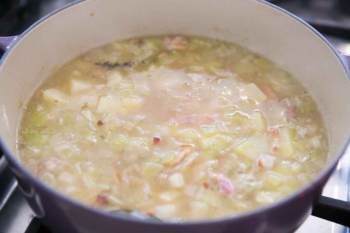 cooking potatoes for chowder