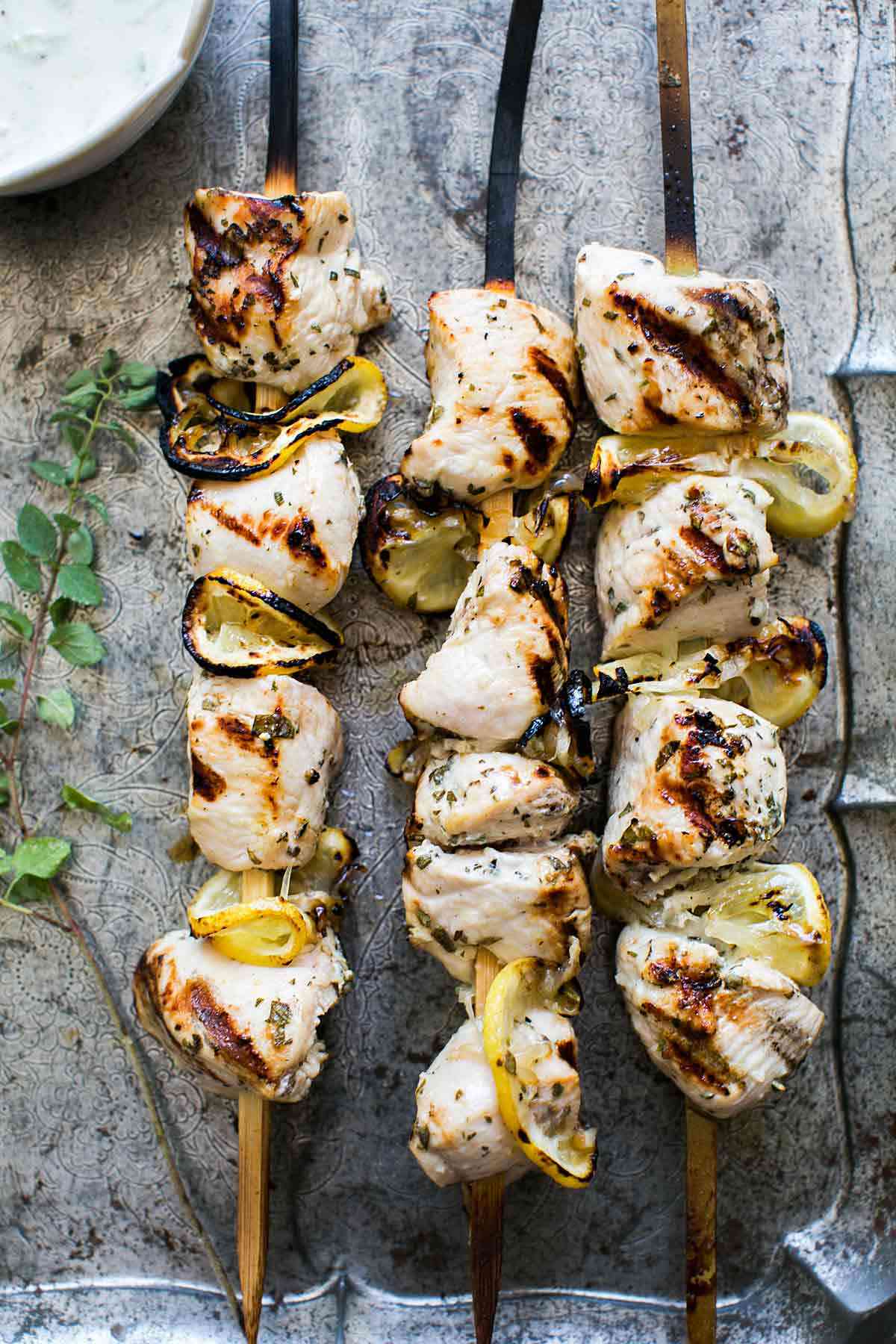 Greek Lemon Chicken Skewers