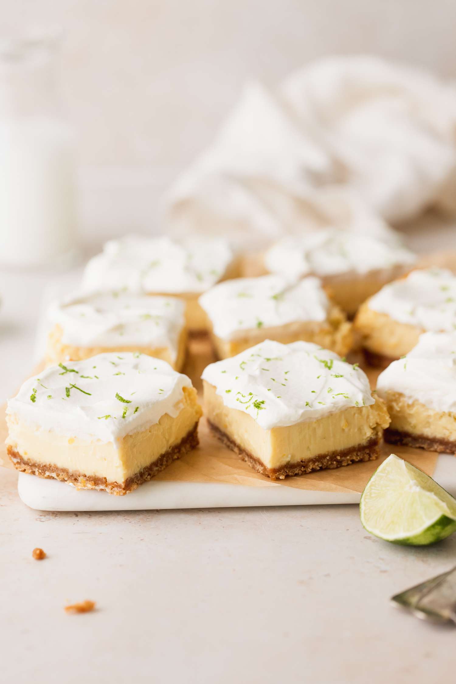 Styled key lime bars