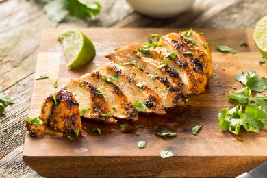 Chicken on a cutting board