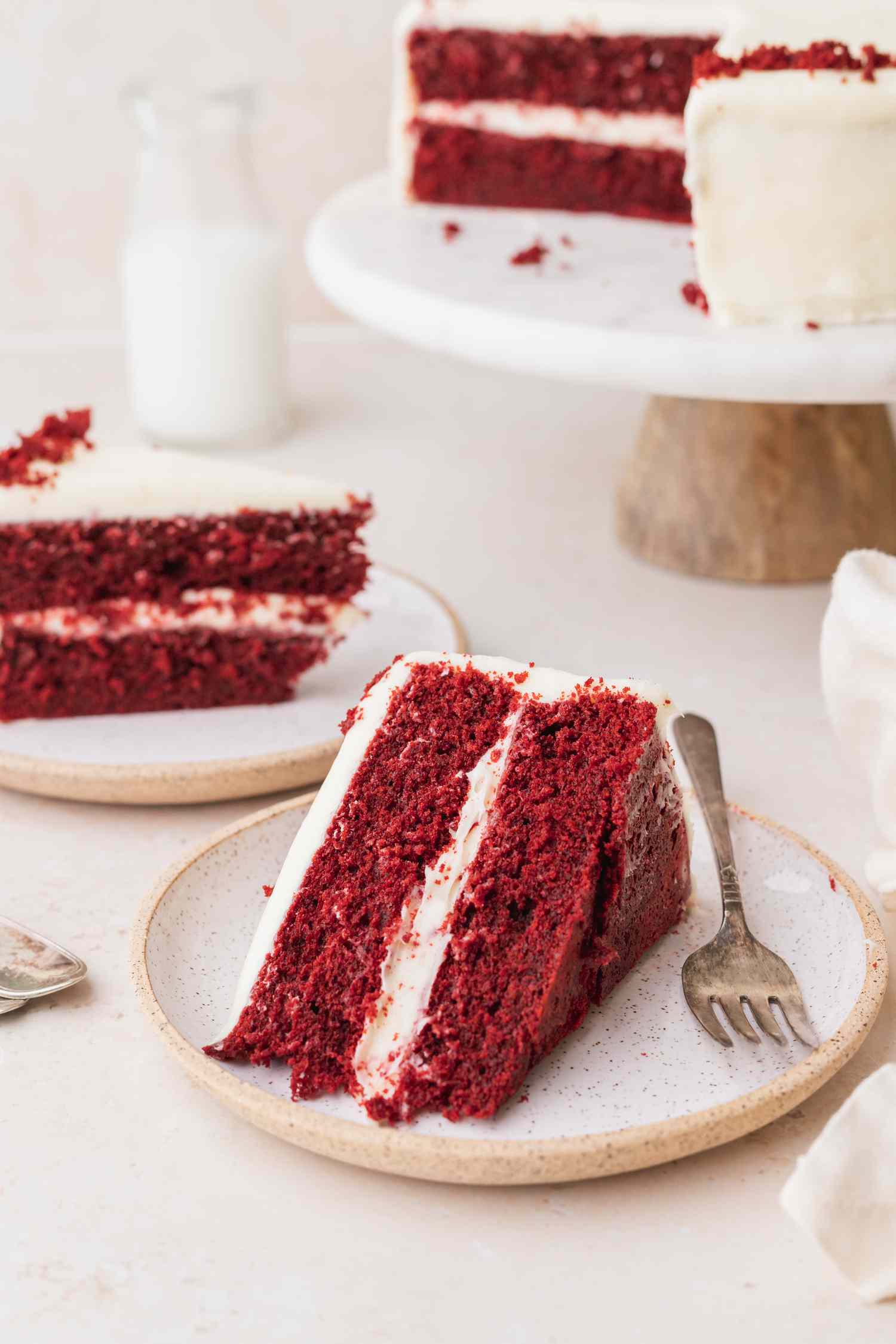 Slices of red velvet cake 