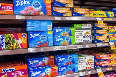 Ziploc bags on the store shelves 