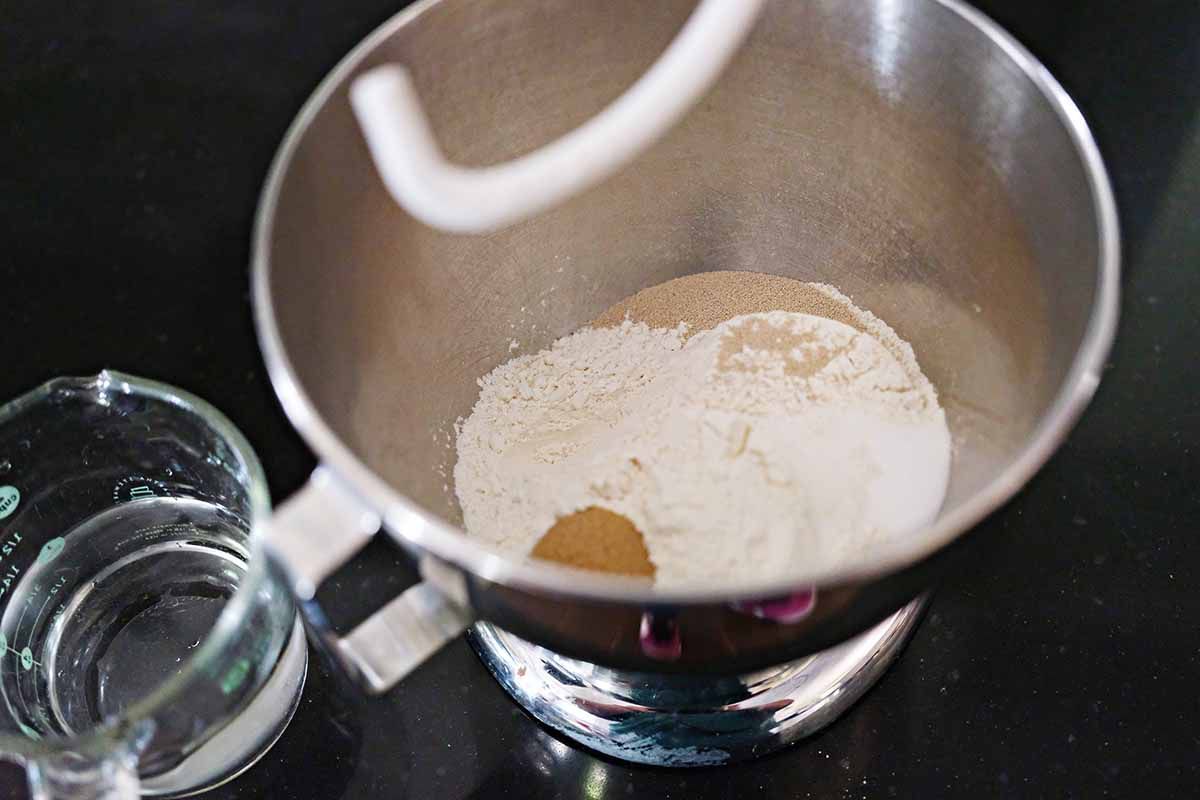 Ingredients for homemade soft pretzels