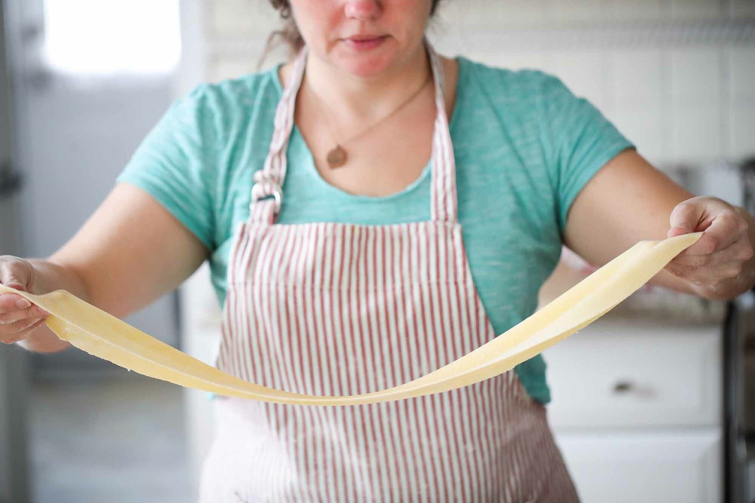 Homemade Pasta Noodles paper thin dough