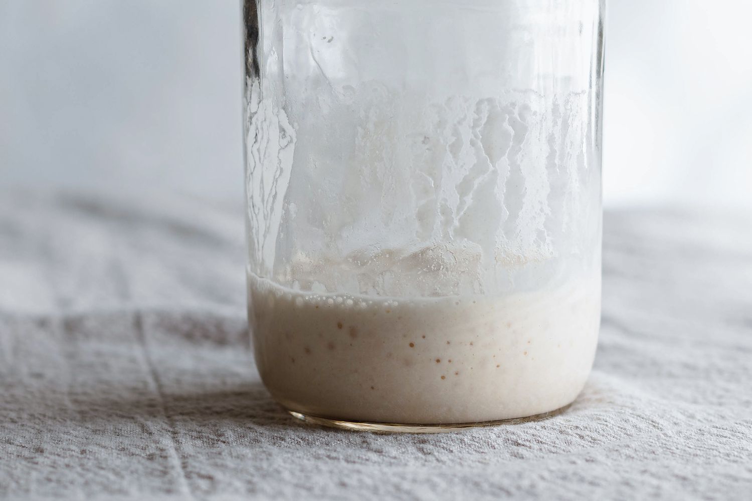 Simple sourdough starter in a mason jar.