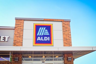 Storefront showing the Aldi logo and branding