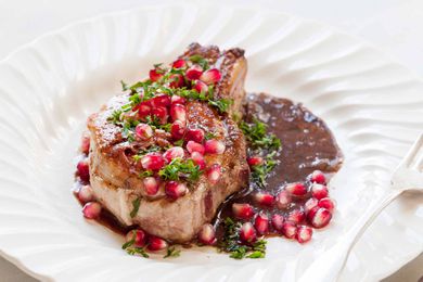 Pork Chops with Pomegranate Glaze