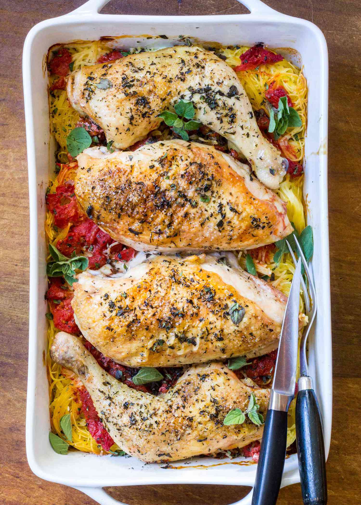 Roasted Chicken on Angel Hair