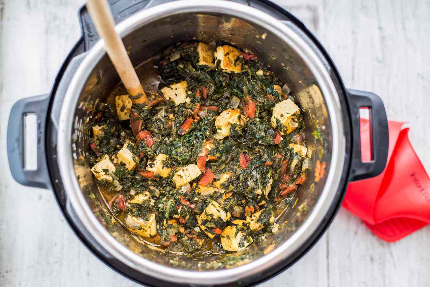 Pressure Cooker Saag Tofu
