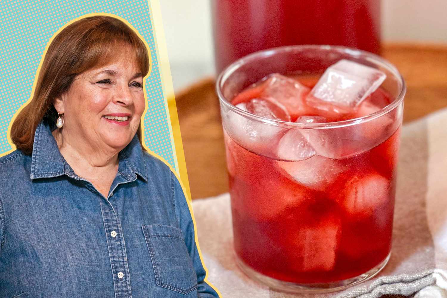 Ina Garten cut out next to a photo of her herbal tea
