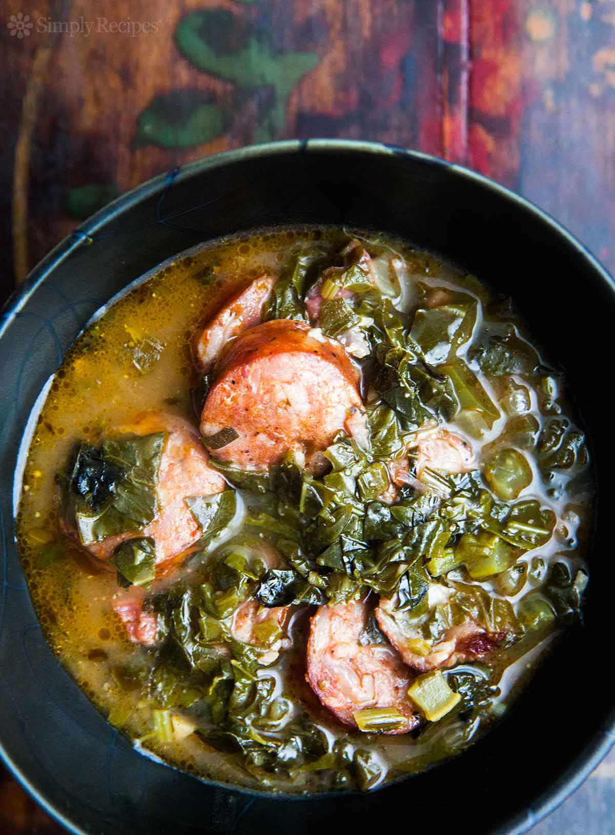 A bowl of green gumbo