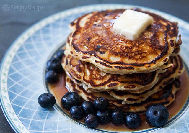 Blueberry Buttermilk Pancakes ready to serve