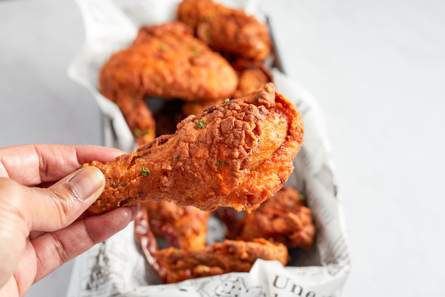 Plated piri piri fried chicken