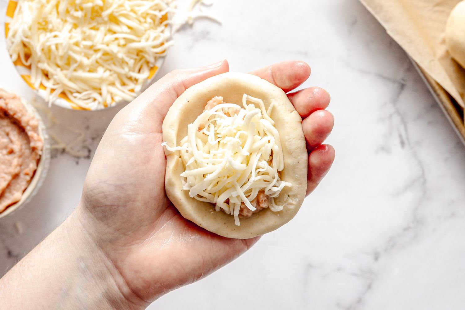 Papusas Stuffed with Mozzarella Cheese