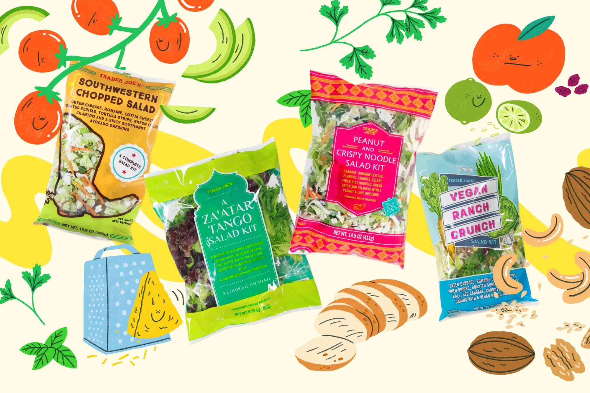 Image of 4 bagged salads 