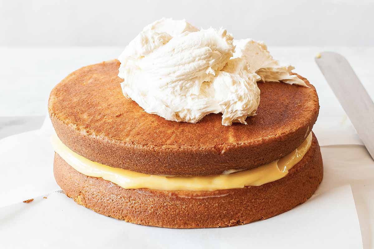 Coconut Cake with Lemon Curd and Vanilla Buttercream
