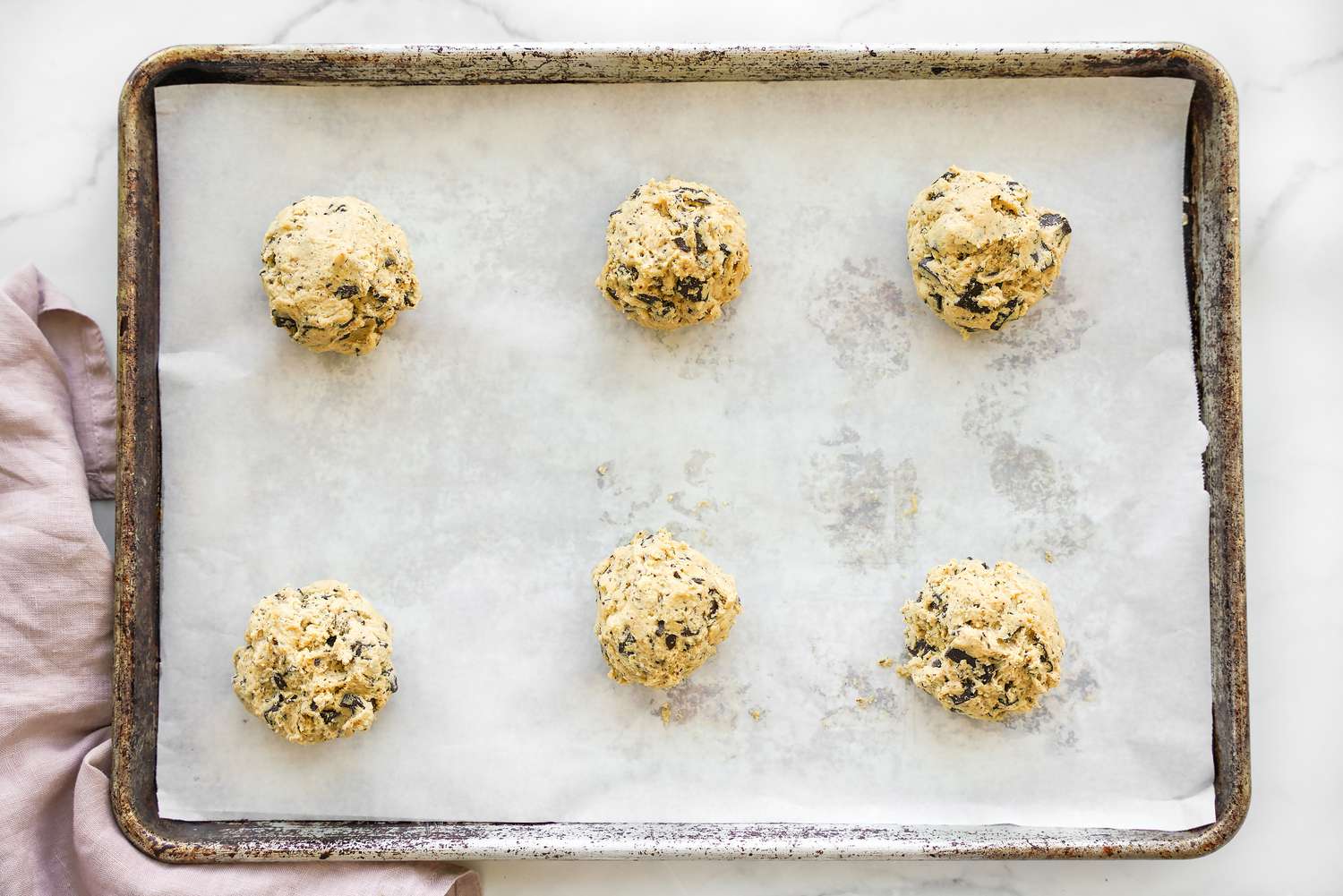 cookie dough on sheet pan