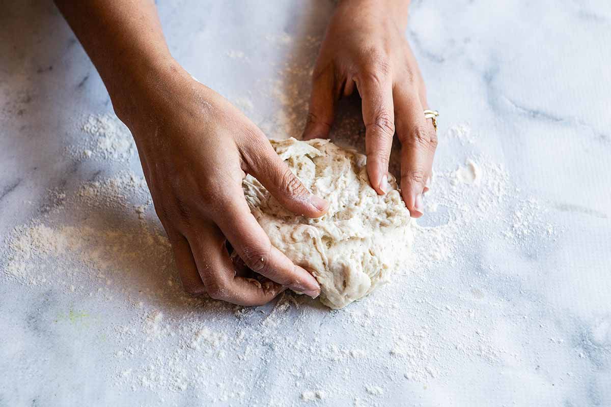 Naan Recipe - kneading the dough