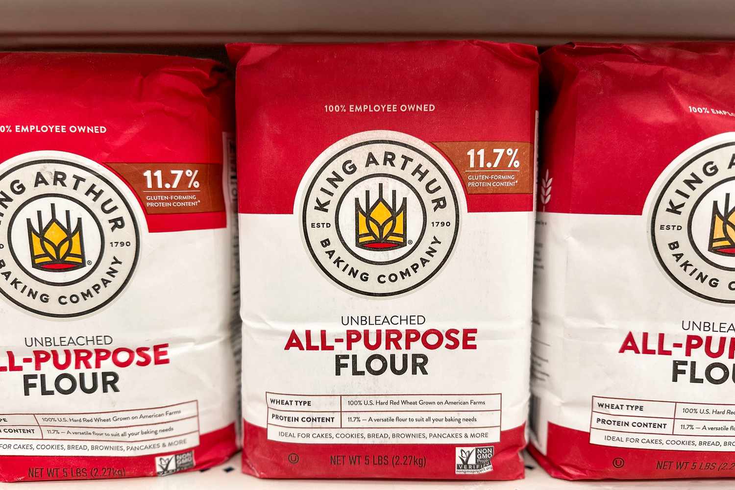 King Arthur flour on a shelf