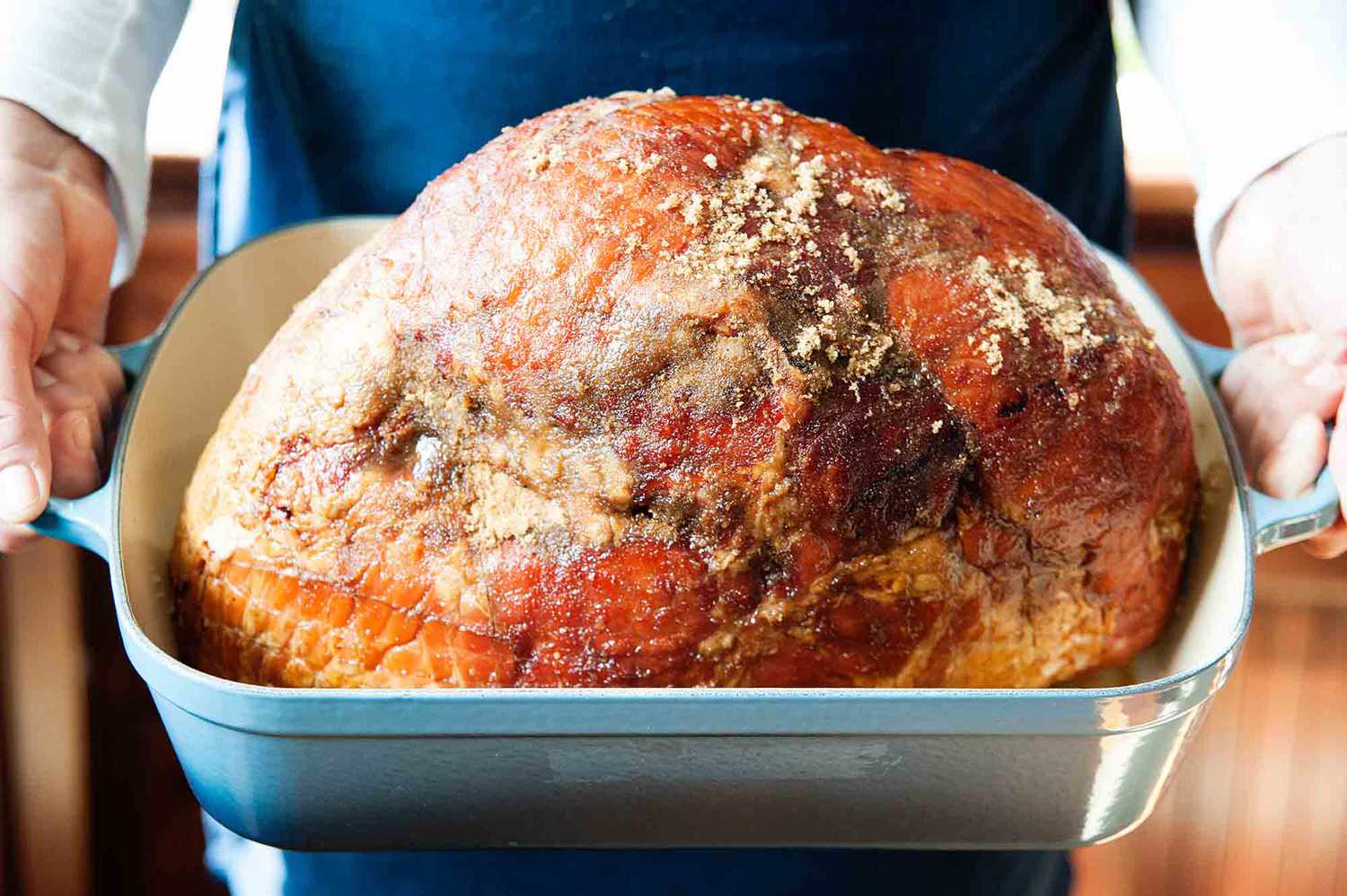 How to Cook a Ham - ham covered in brown sugar