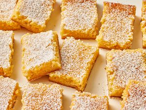 close up of Lemon Gooey Butter Cake slices