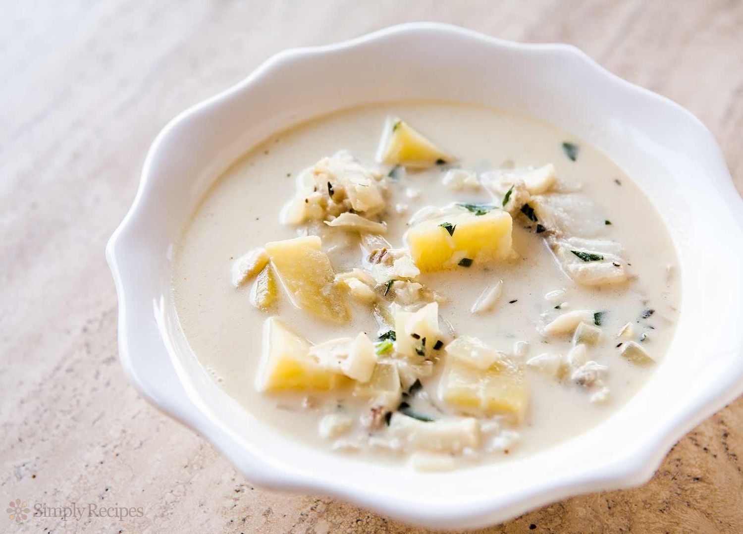 A bowl of fish chowder