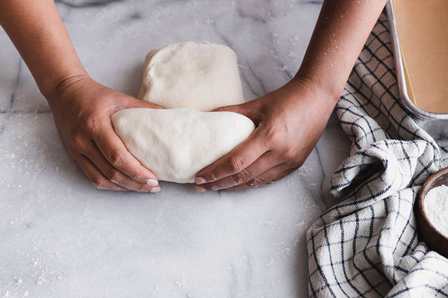 Folded Sourdough Sandwich Loaf Dough Rolled into a Short Cylinder 