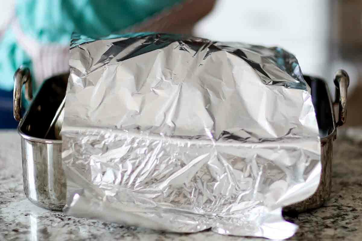 Dry-brined turkey recipe tent the turkey with foil