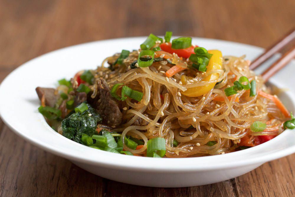 Japchae Korean Stir fried Noodles