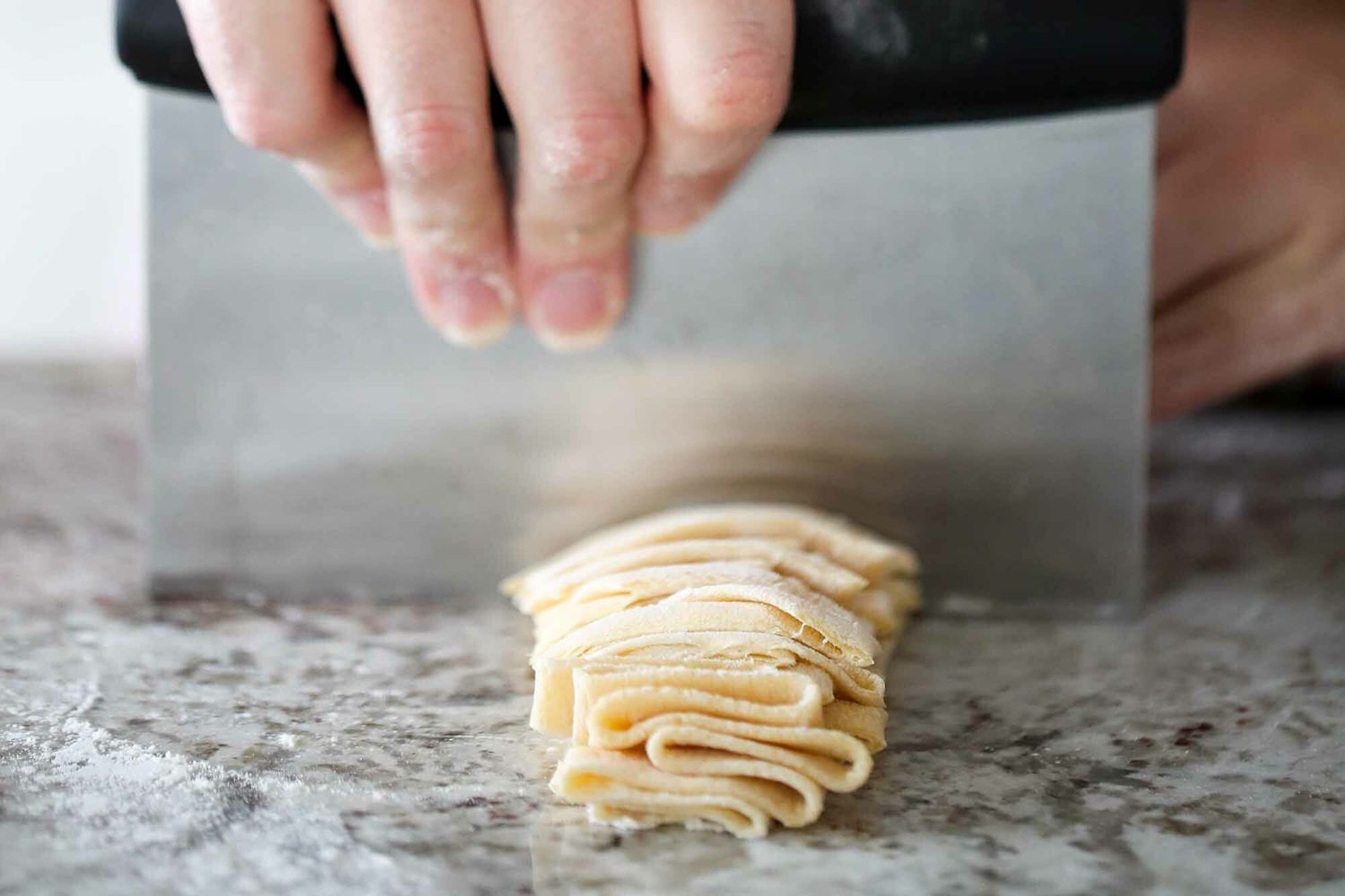 Homemade Pasta Dough Recipe cut into the noodles