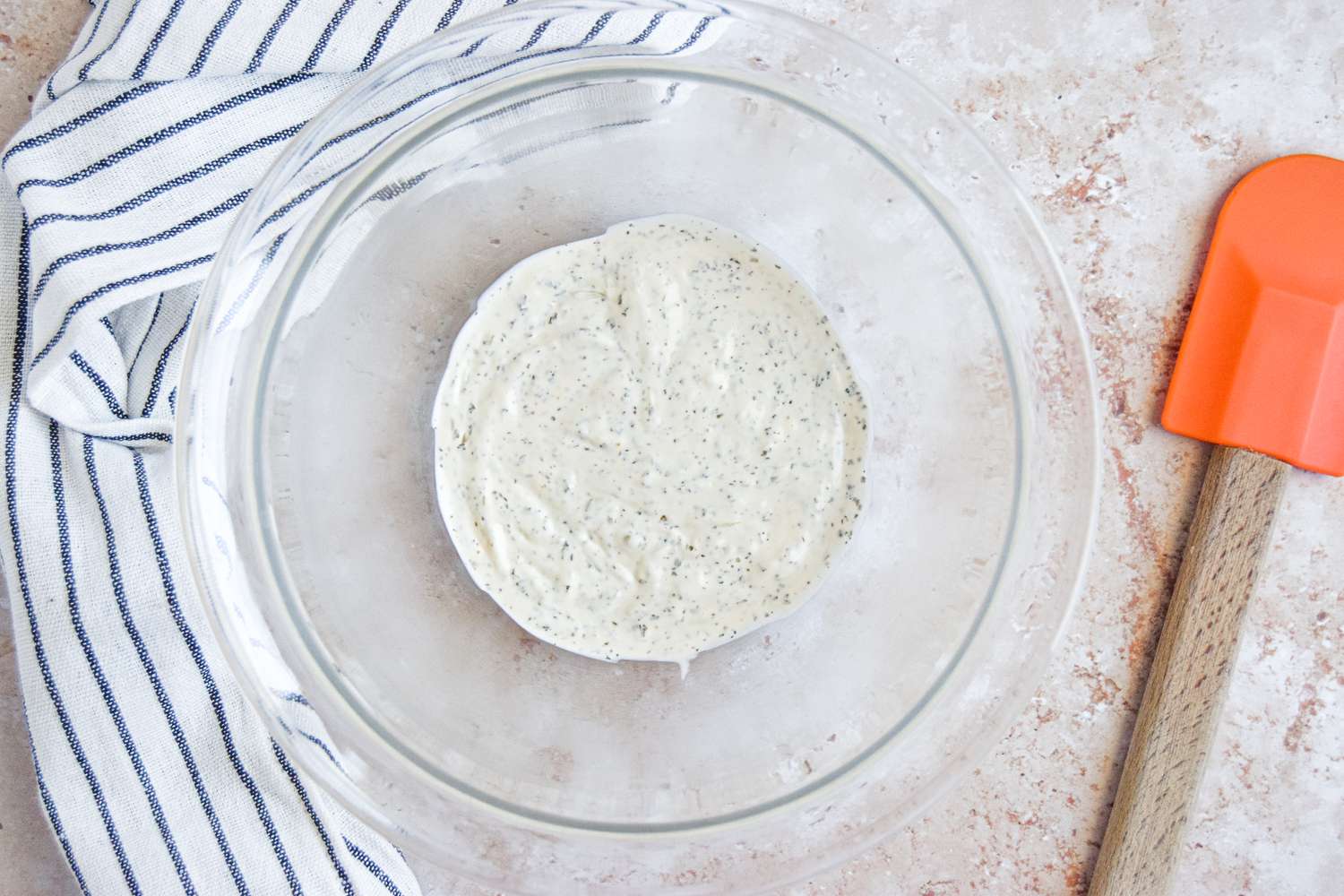 Bowl of Dressing for Tarragon Chicken Salad