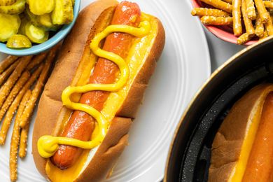 Hot dog in a bun