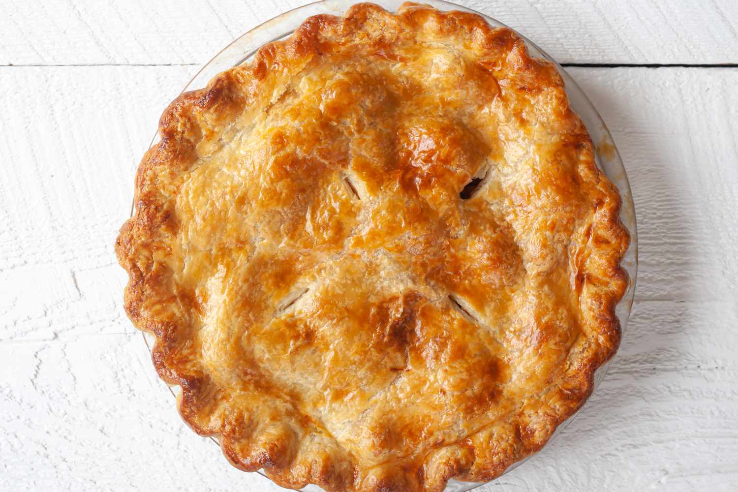 Bakers crust used for a double crusted pie.