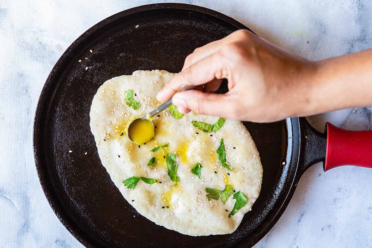 Flatbread Recipe - dough cooked on skillet