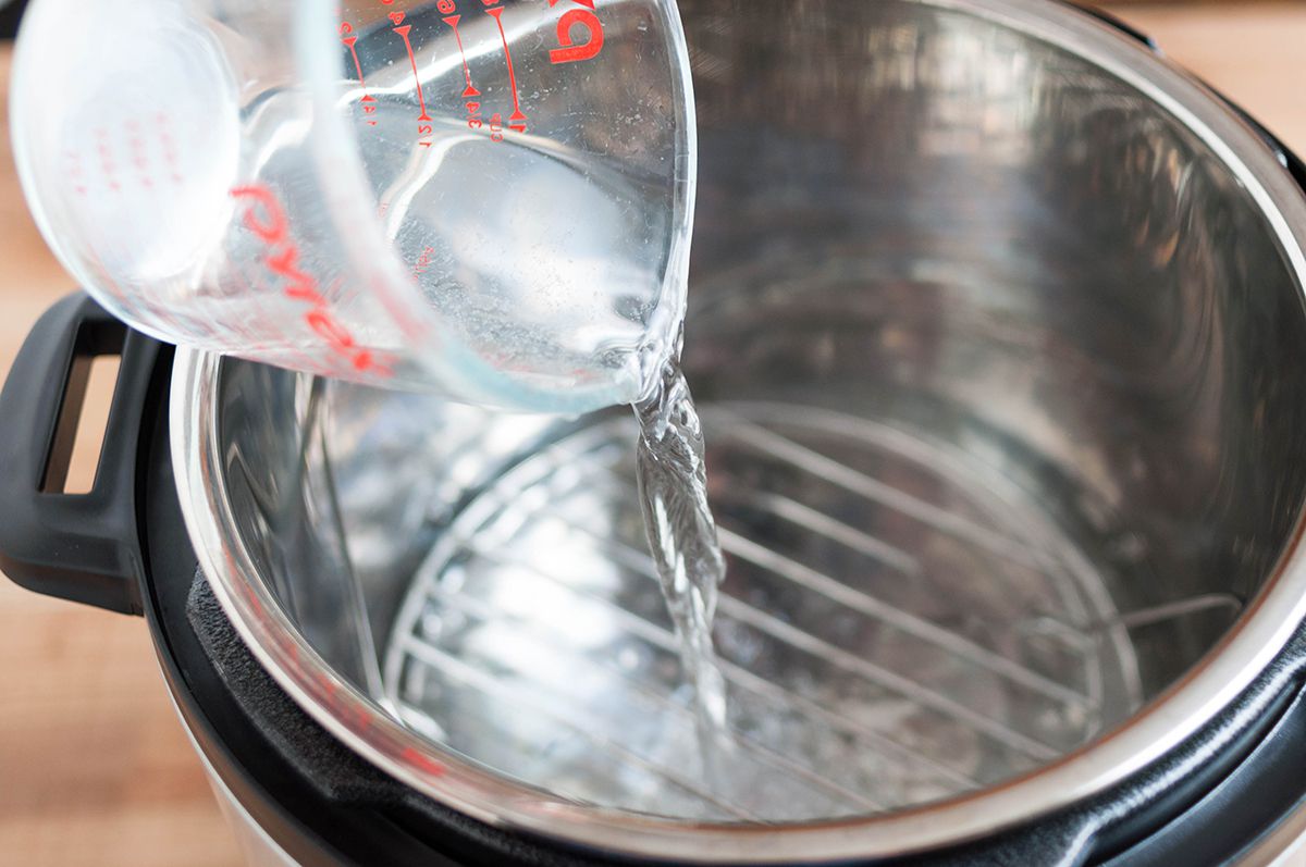 Instant Pot Hard Boiled Eggs - add water to the pot