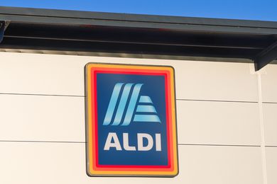 ALDI sign on the side of a building
