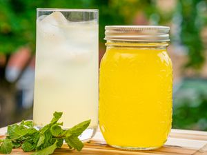 Drinks in a tall glass