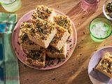 A platter of toasted pinipig marshmallow treats