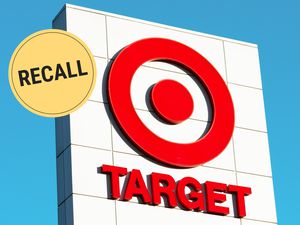 A target store sign and a illustrated circle with the text "recall"
