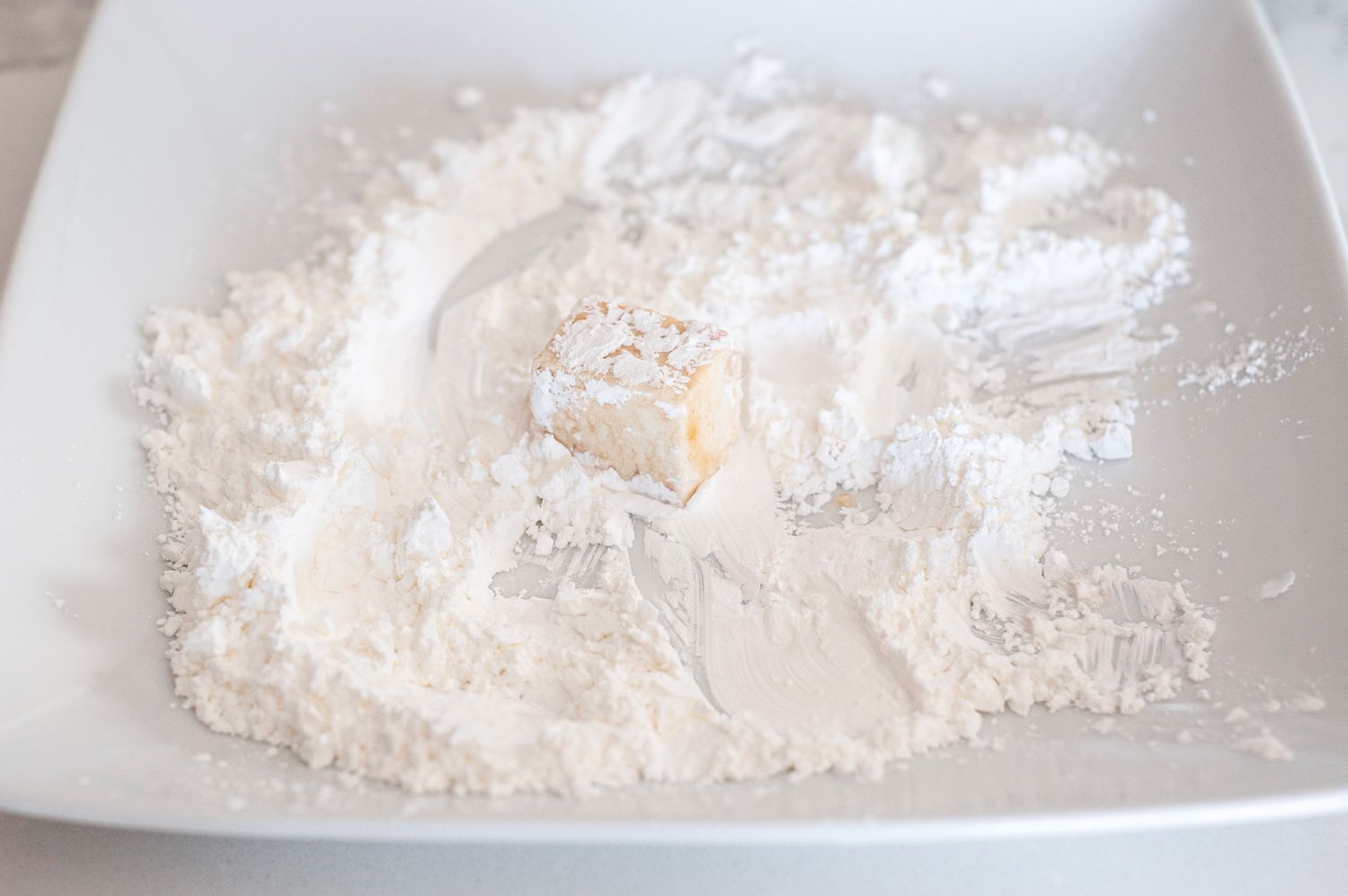 Tofu Coated in Cornstarch for Crispy Tofu Recipe