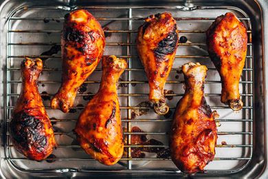 baked bbq chicken cooling before serving