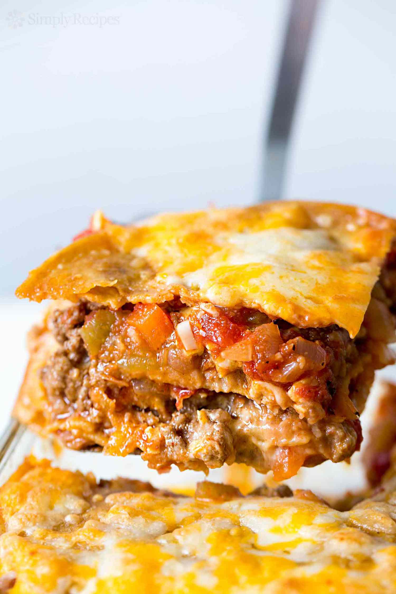 taco lasagna slice