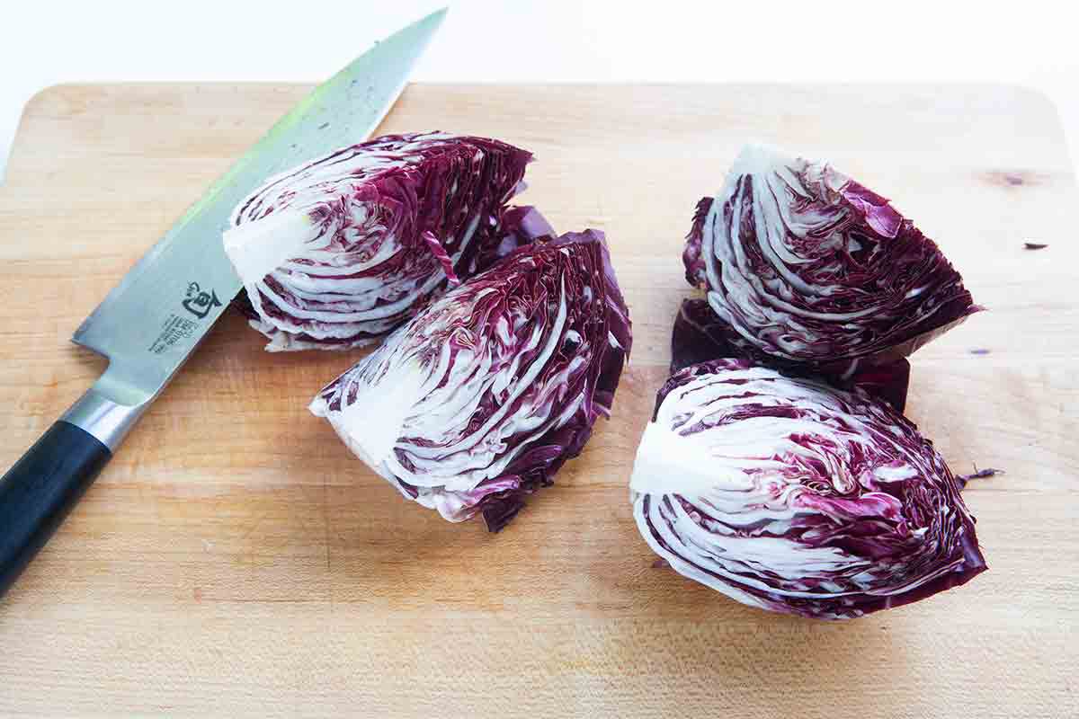 radicchio cut into quarters