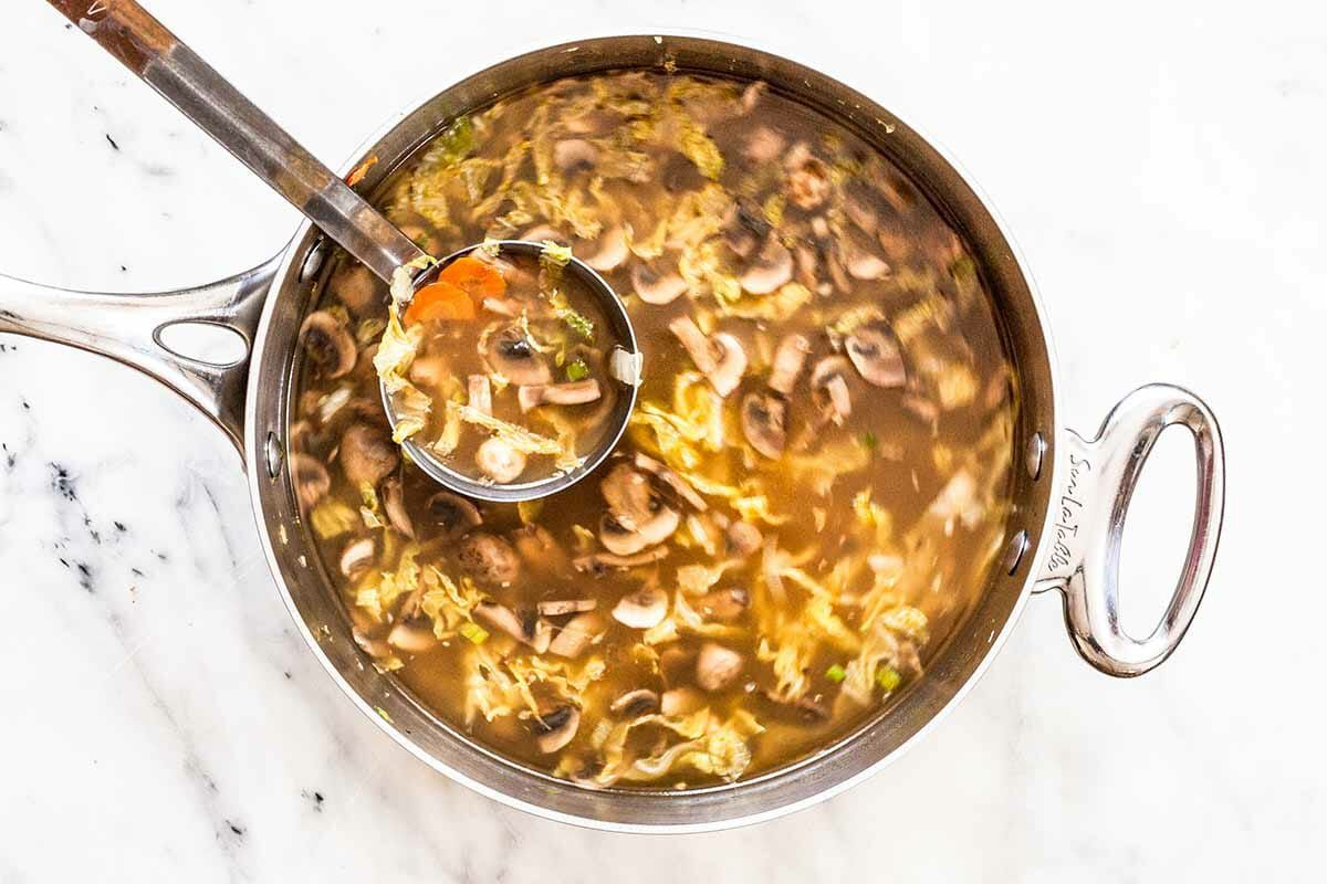 Simmer the broth for Chicken Ramen Noodle Soup Recipe