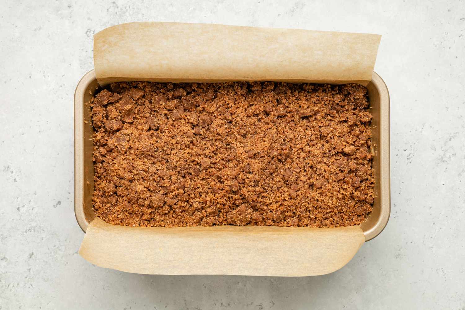 Chocolate Streusel Layer Added to Loaf Pan After Last Layer Of Batter 