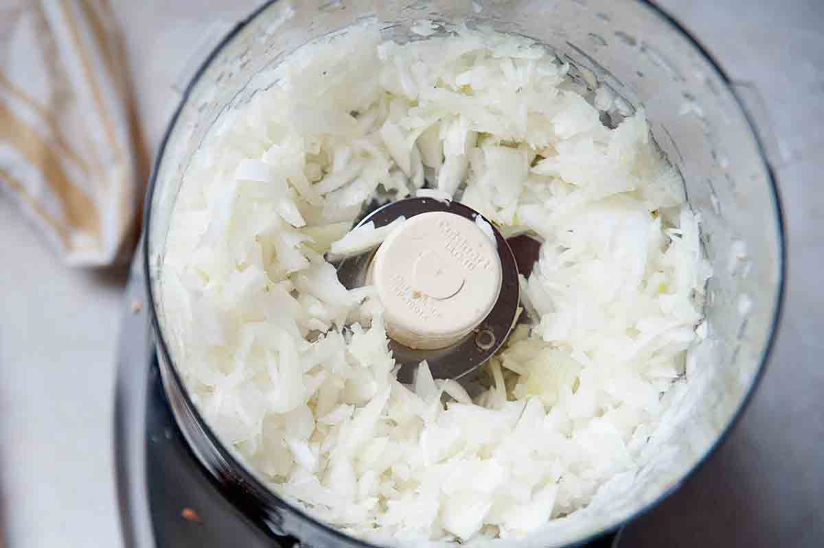 Vegan Chili with Bulgur Wheat process the onions