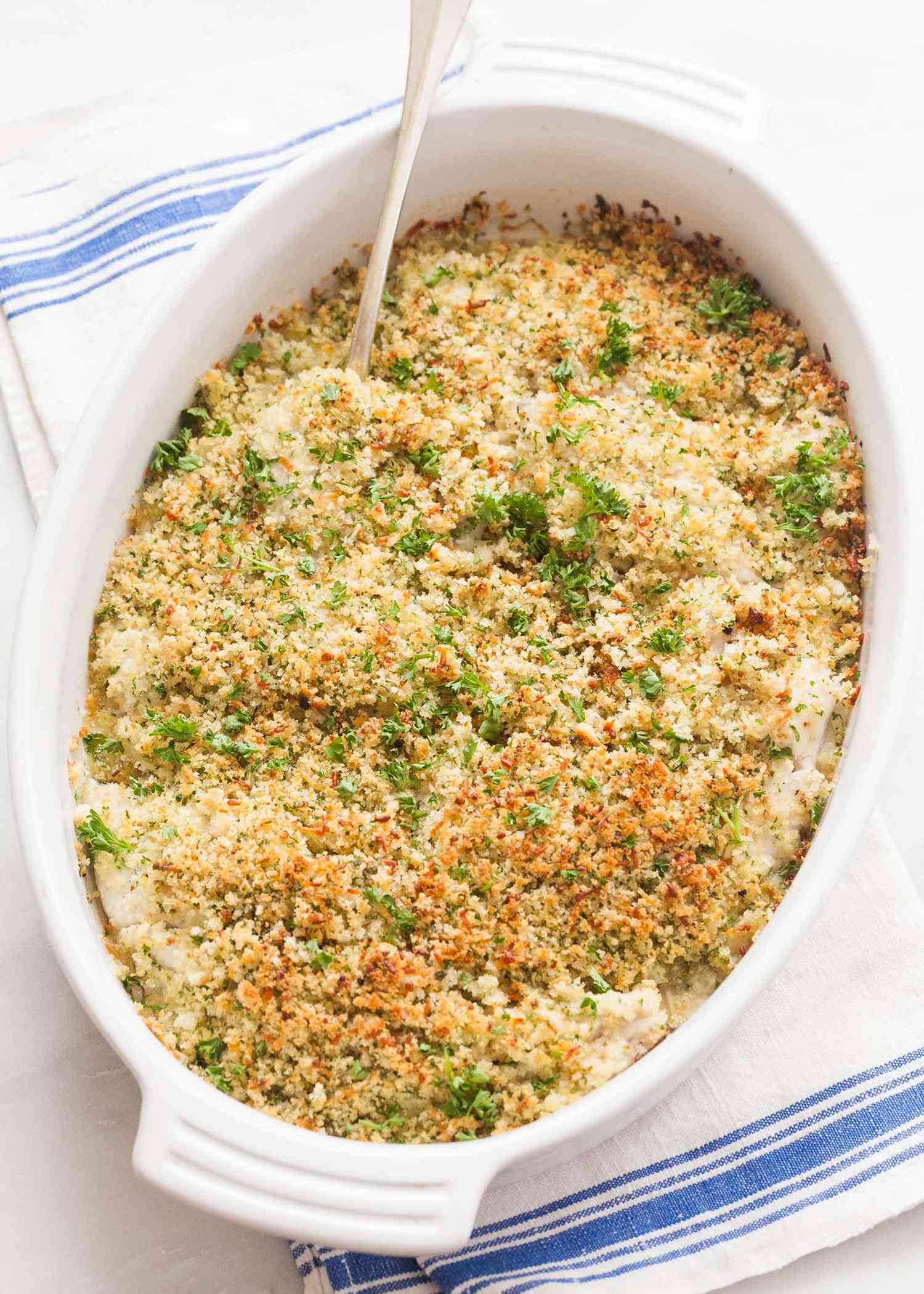 Baked Fish with Parmesan Breadcrumbs