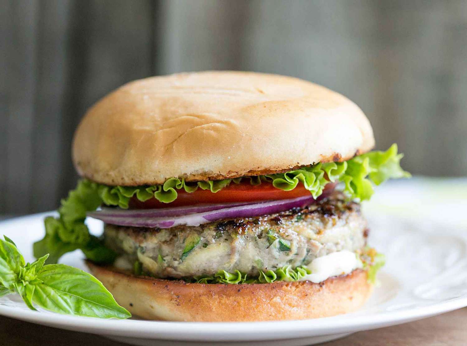 Turkey Zucchini Burger with Garlic Mayo