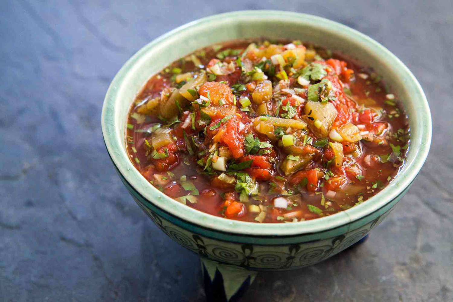 a bowl of simple salsa