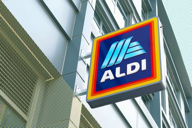 ALDI sign on a building exterior